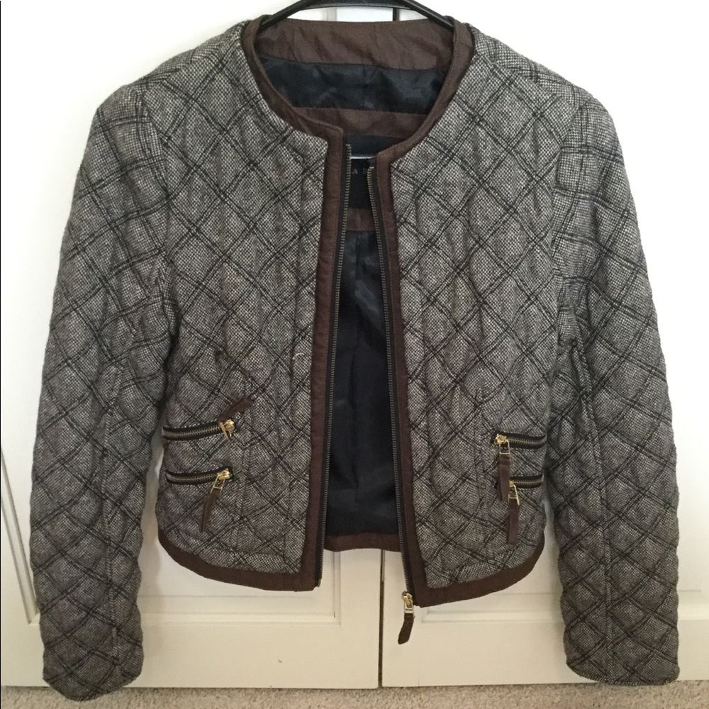 Zara Basic Quilted Diamond Print Jacket - image 4